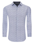 Men's Slim Fit Performance Long Sleeve Printed Shirt Floral White