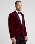 Tom Baine Classic Dinner Jacket + Bowtie - Burgundy