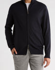Full Zip Cashmere Feel Sweater (Charcoal)
