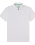 Half Zip Performance Polos (White)
