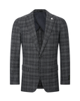 Tom Baine Plaid Flat Pocket Sport Coat (Black)