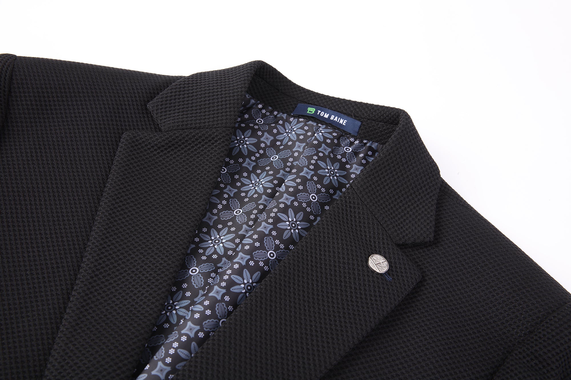 Men&#39;s Slim Fit Waffle Performance Stretch Solid Sport Coat Black