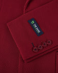 Men's Slim Fit Waffle Performance Stretch Solid Sport Coat Burgundy