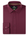 Maroon dress shirt with a brand label on a white background