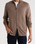 Full Zip Cashmere Feel Sweater (Charcoal)