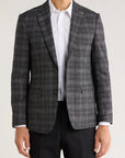 Tom Baine Plaid Flat Pocket Sport Coat (Black)