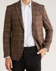 Tom Baine Plaid Flat Pocket Sport Coat (Black)