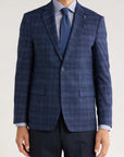 Tom Baine Plaid Flat Pocket Sport Coat (Black)
