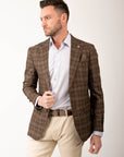 Tom Baine Plaid Flat Pocket Sport Coat (Brown)