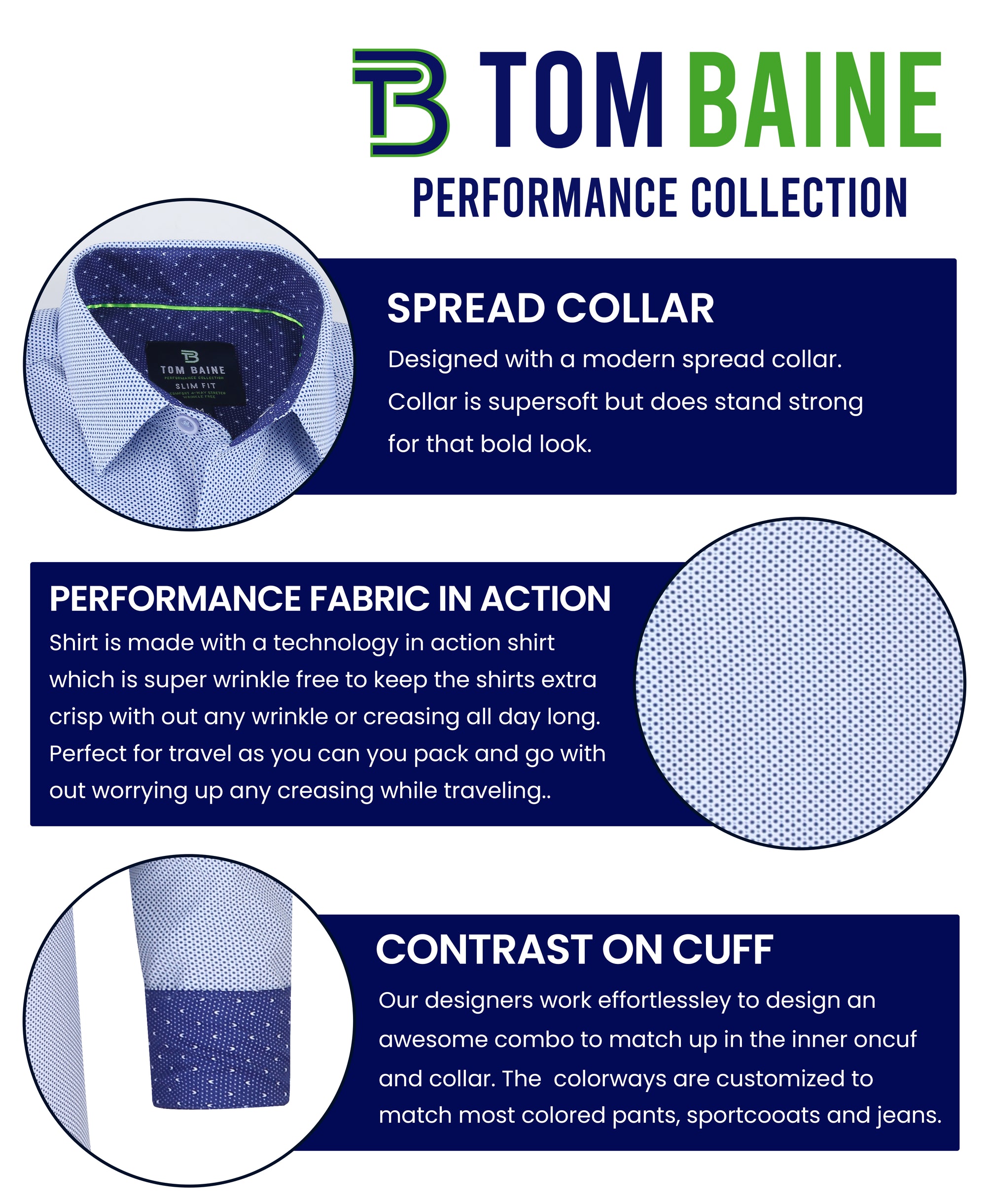 Men&#39;s Slim Fit Geometric Performance Long Sleeve Shirt Black